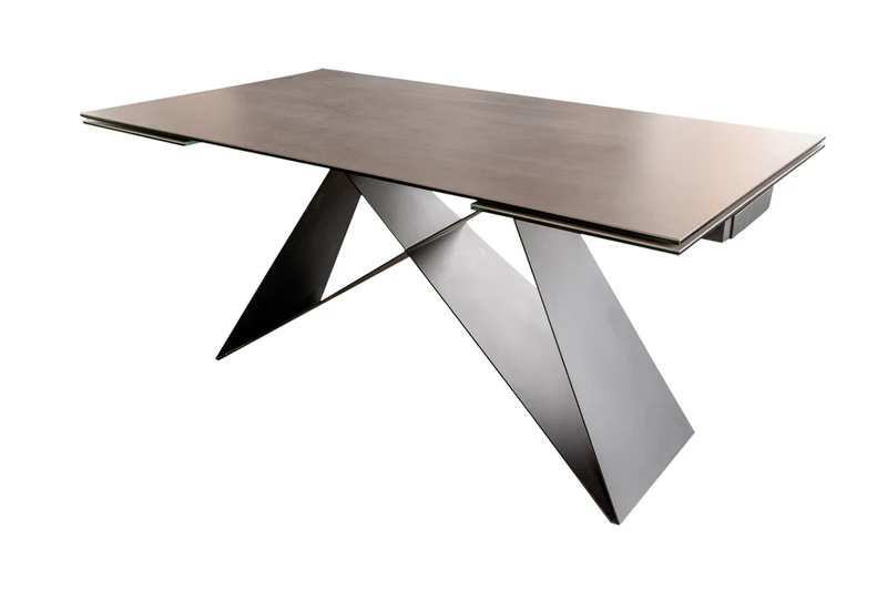 KAWOLA Ausziehtisch BENNO Esszimmertisch Keramik dunkelgrau 160 x 90 cm