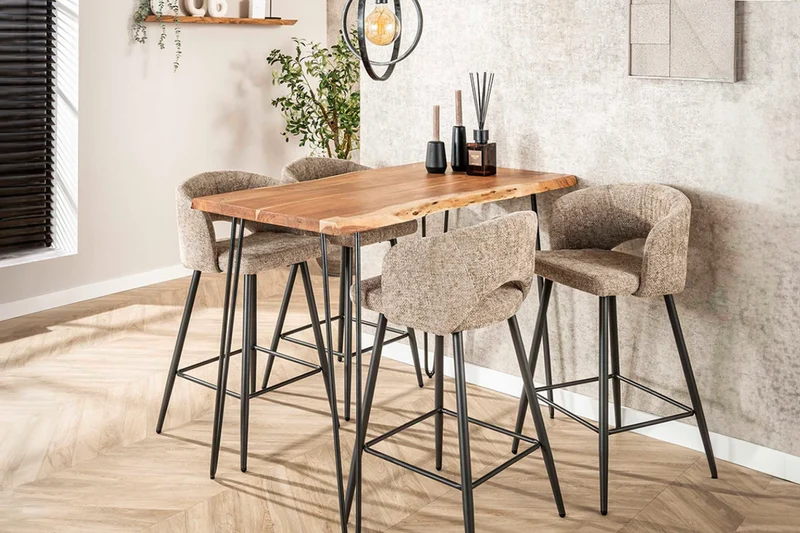 KAWOLA Bartisch ERGEA Stehtisch Baumkante Akazie massiv natur 130x70 cm