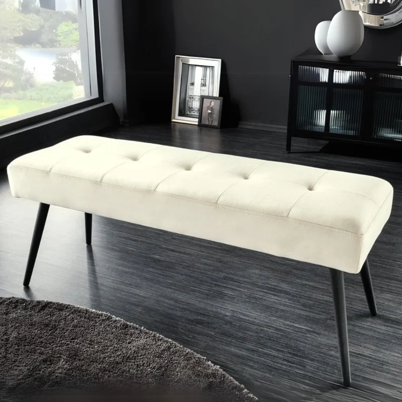 Moderne Sitzbank BELLE 100cm champagner Samt