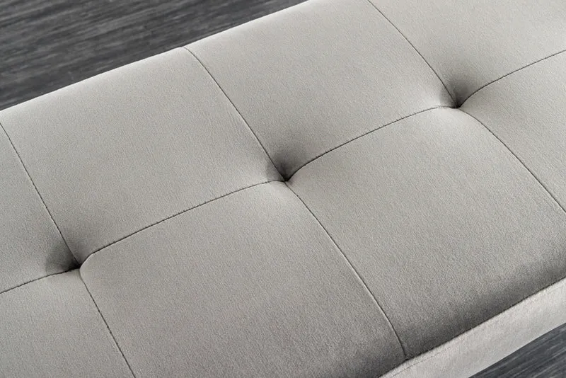 Moderne Sitzbank BELLE 100cm dunkel-grau Samt