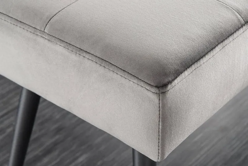 Moderne Sitzbank BELLE 100cm dunkel-grau Samt