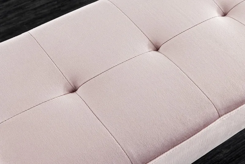 Moderne Sitzbank BELLE 100cm rosa Samt