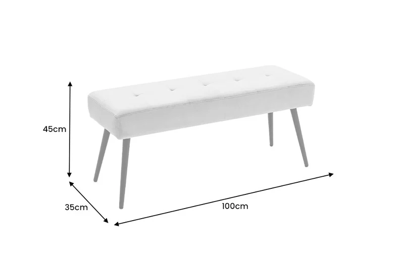Moderne Sitzbank BELLE 100cm grün Samt