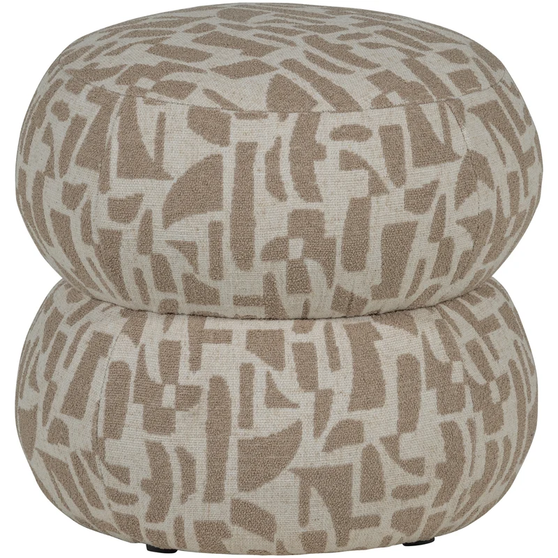 Anic Pouf mit grafischem Muster in Sandfarbe