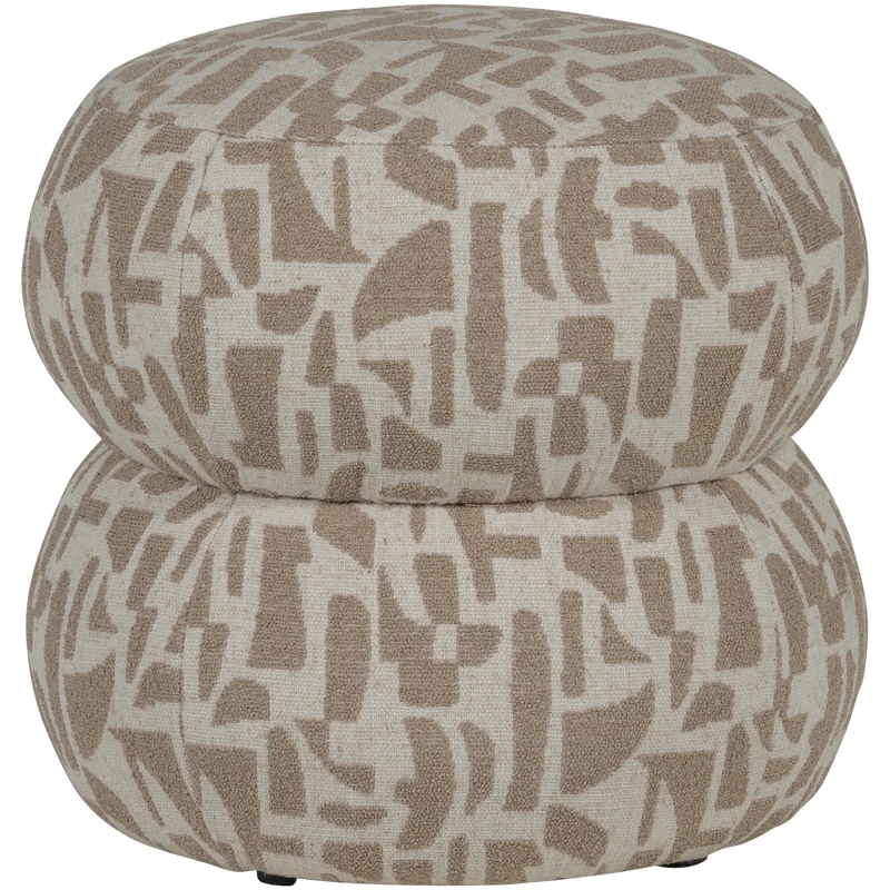 Anic Pouf mit grafischem Muster in Sandfarbe