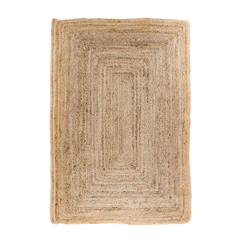 Trendiger Teppich MUMBAY aus geflochtener Jute 180x120 cm