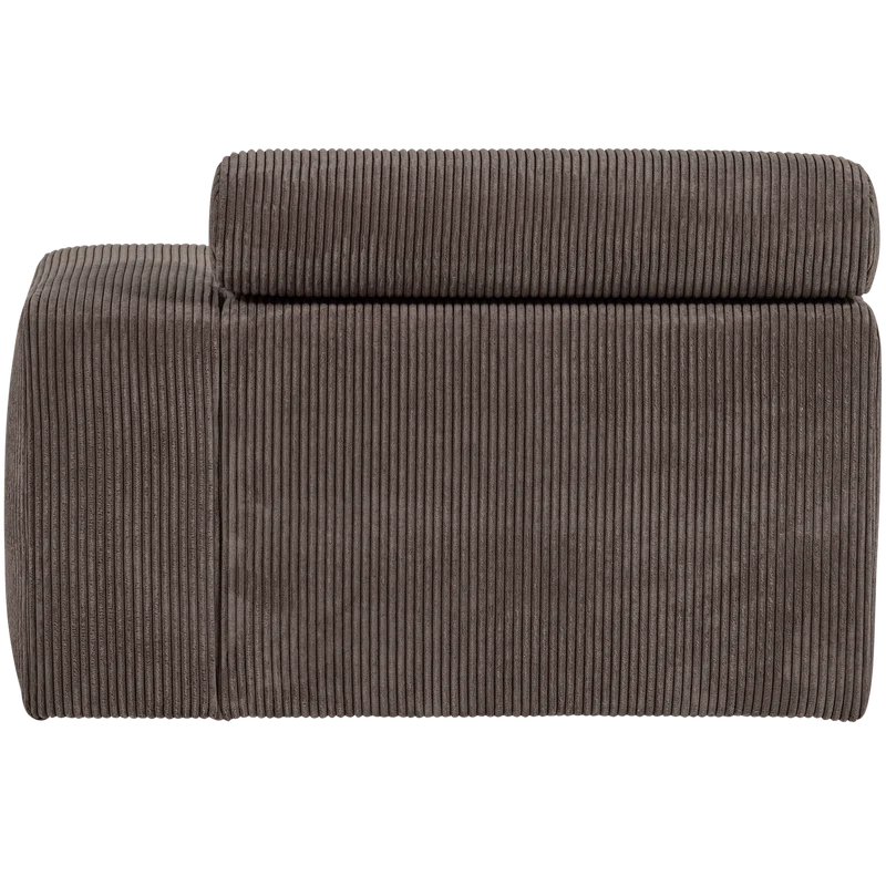 Novi chaise longue element armlehne rechts kord graubraun