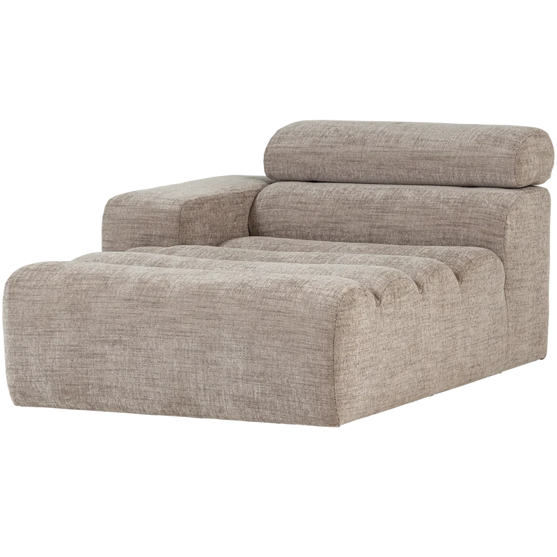 Novi chaise longue element armlehne links natur melange