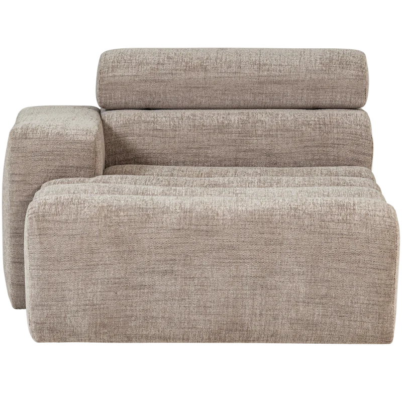 Novi chaise longue element armlehne links natur melange
