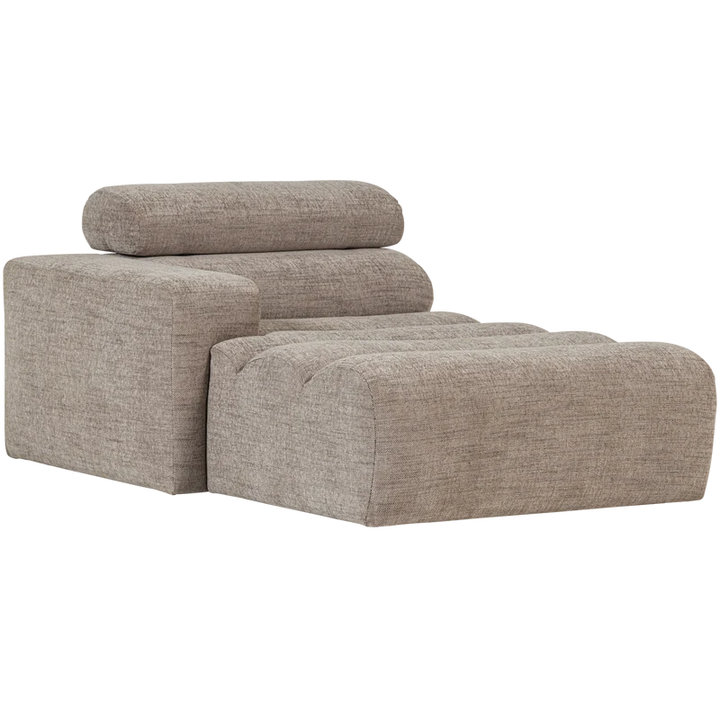 Novi chaise longue element armlehne links natur melange