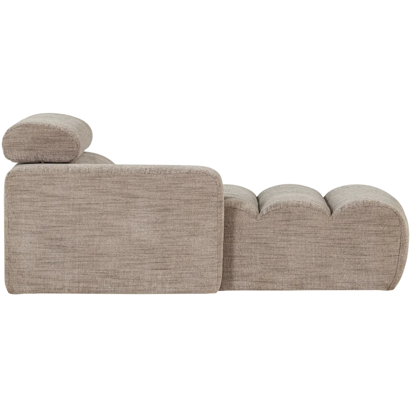 Novi chaise longue element armlehne links natur melange