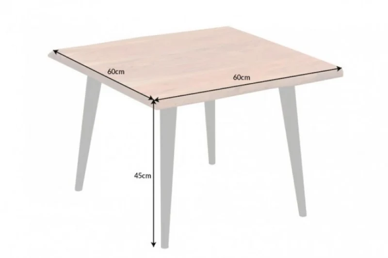 Industrie-Design Couchtisch RANIC ca.60cm Akazie Baumkante