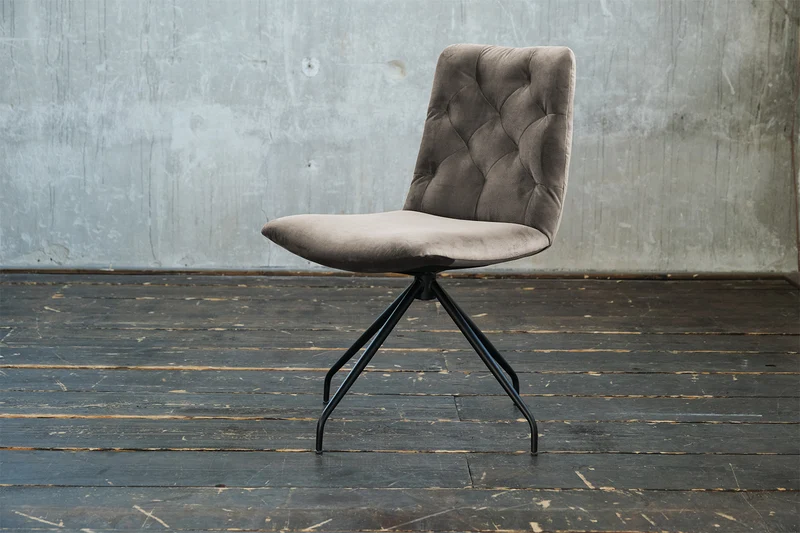 KAWOLA Stuhl NEW CHARME Drehstuhl Esszimmerstuhl Velvet sand
