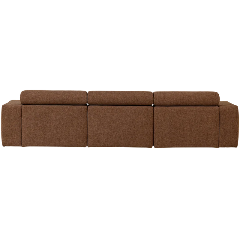 Novi Chaiselongue Sofa links Bouclé Mokkabraun