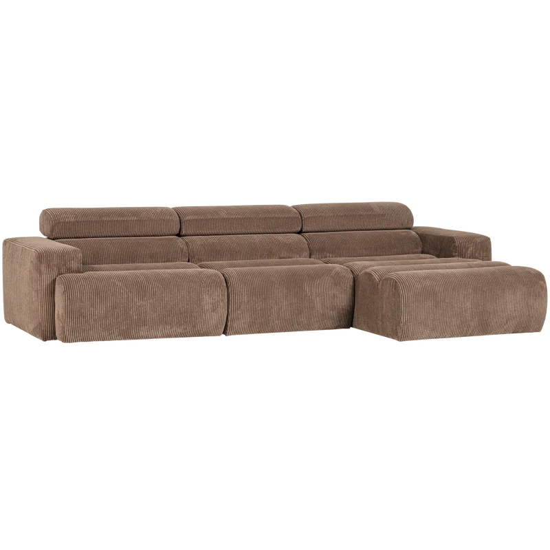 Novi chaise longue sofa rechts kord taupe