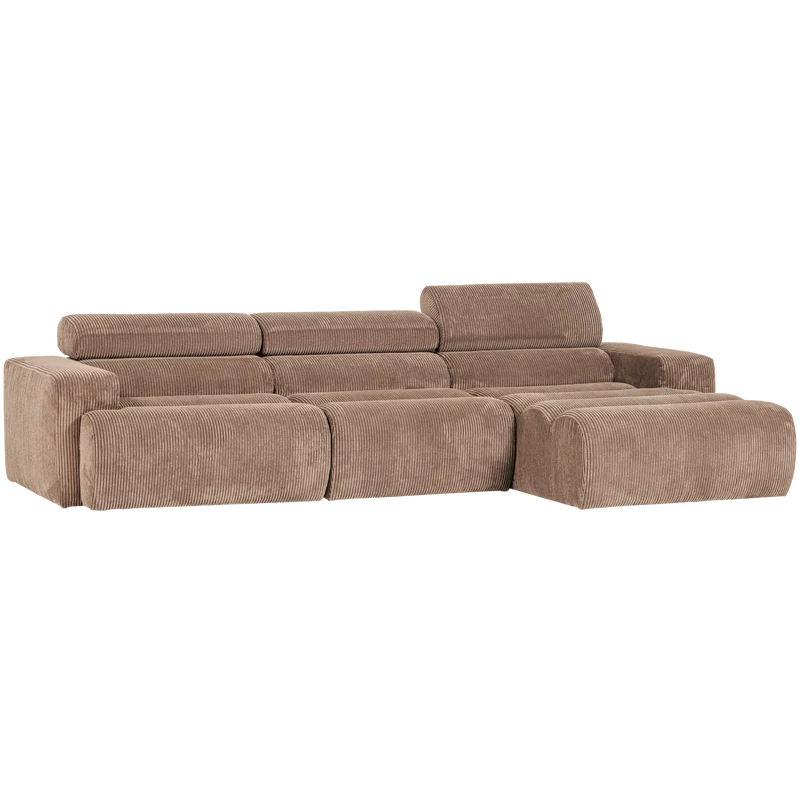 Novi chaise longue sofa rechts kord taupe