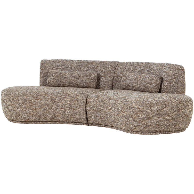 Batavier halbrundes Sofa 4-Sitzer hellbraun melange