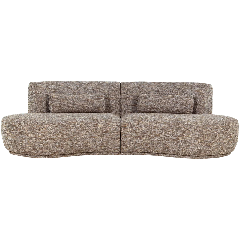 Batavier halbrundes Sofa 4-Sitzer hellbraun melange
