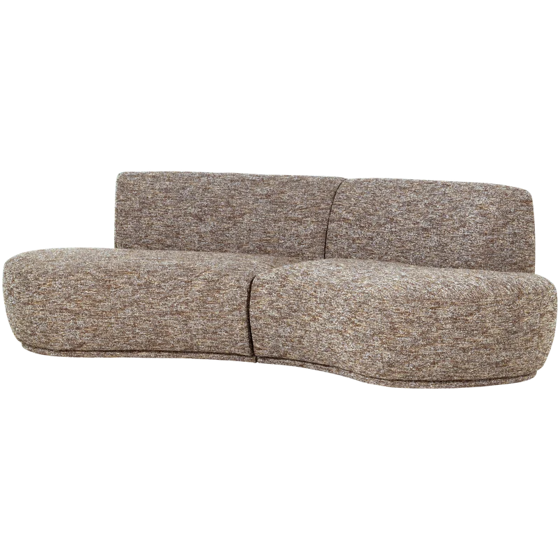 Batavier halbrundes Sofa 4-Sitzer hellbraun melange