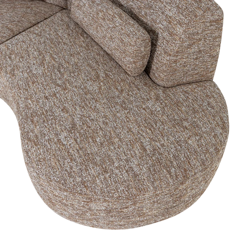 Batavier halbrundes Sofa 4-Sitzer hellbraun melange