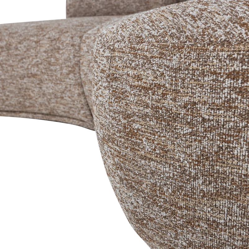 Batavier halbrundes Sofa 4-Sitzer hellbraun melange