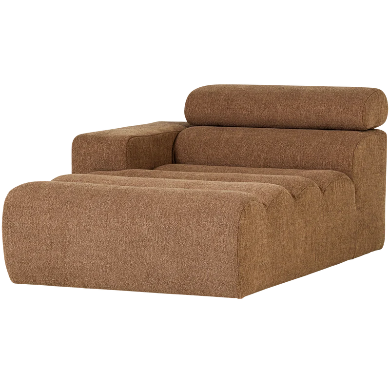 Novi Chaiselongue Element Arm links Bouclé Karamell