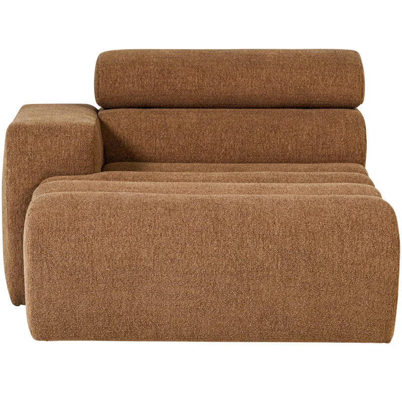 Novi Chaiselongue Element Arm links Bouclé Karamell