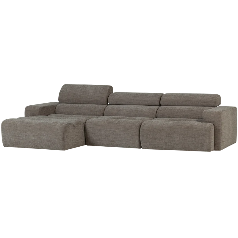 Novi chaise longue sofa links grau melange