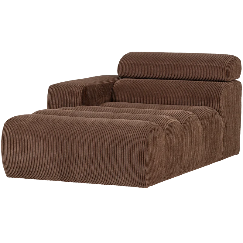 Novi chaise longue element armlehne links kord mokkabraun