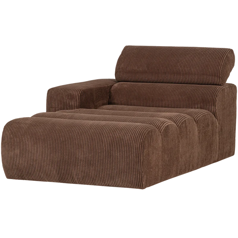 Novi chaise longue element armlehne links kord mokkabraun