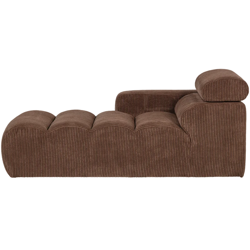 Novi chaise longue element armlehne links kord mokkabraun