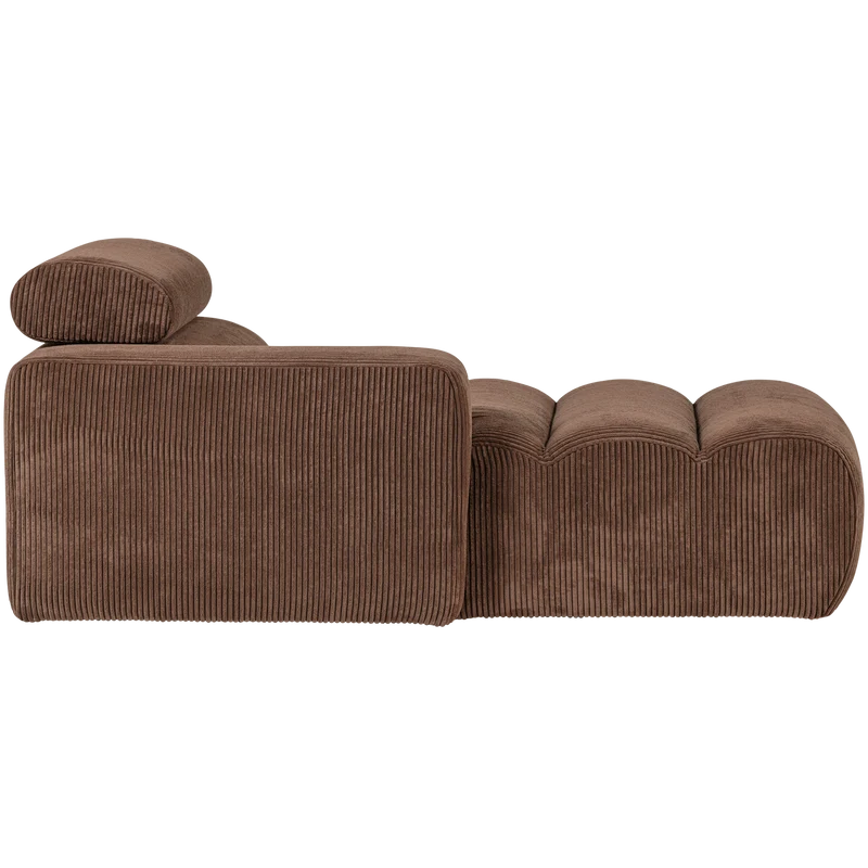 Novi chaise longue element armlehne links kord mokkabraun