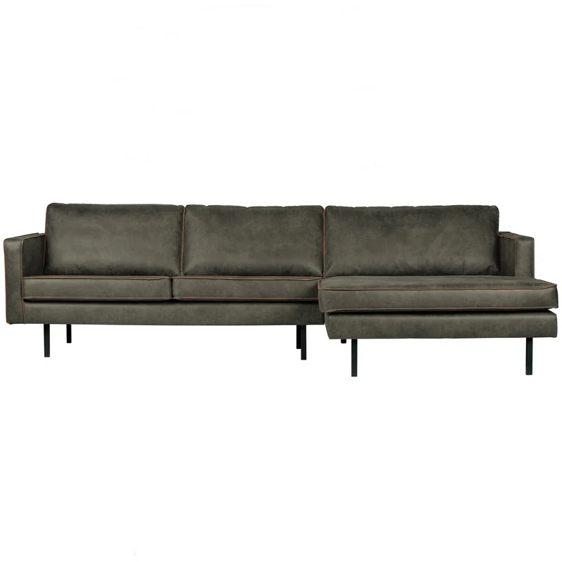 Rodeo chaise longue rechts ecoleder army