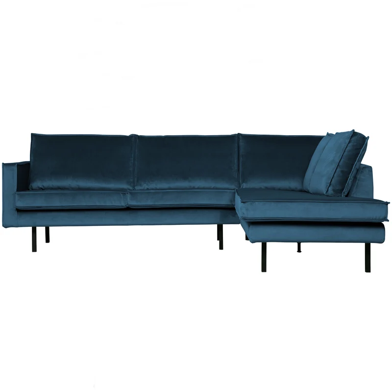 Rodeo eckbank rechts velvet blau
