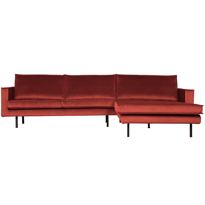 Rodeo chaise longue rechts velvet kastanie