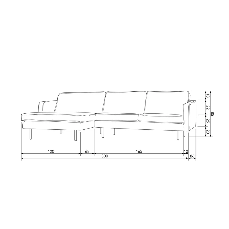 Rodeo chaise longue linken velvet teal