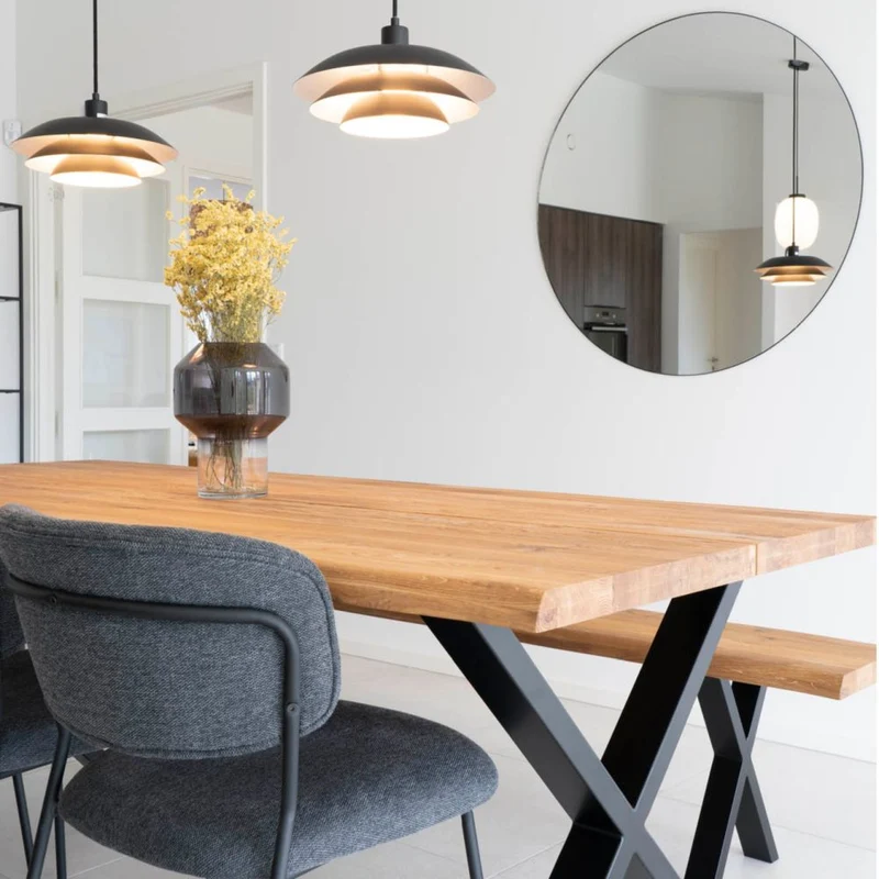 Moderner Spiegel BARCA schwarz Ø60 cm Aluminium