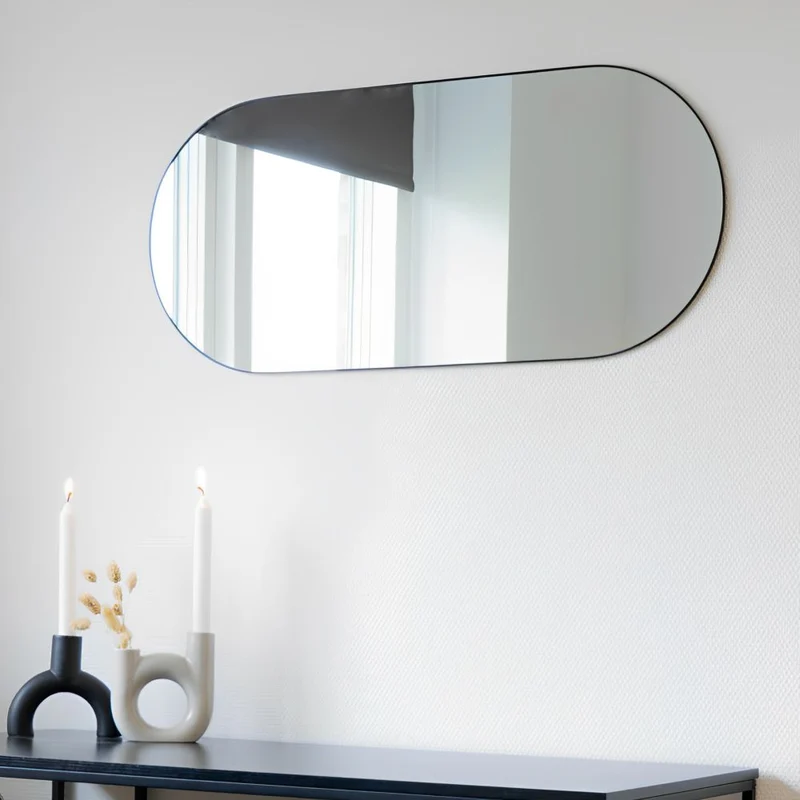 Moderner Spiegel ORLONA schwarz oval ca.50x80 cm