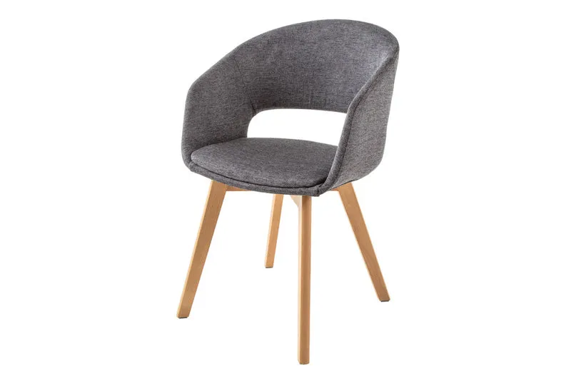Design Stuhl DENMARK grau Eichoptik Holzbeine