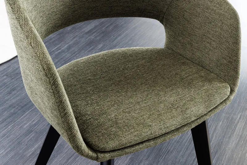 Design Stuhl DENMARK grün schwarze Holzbeine