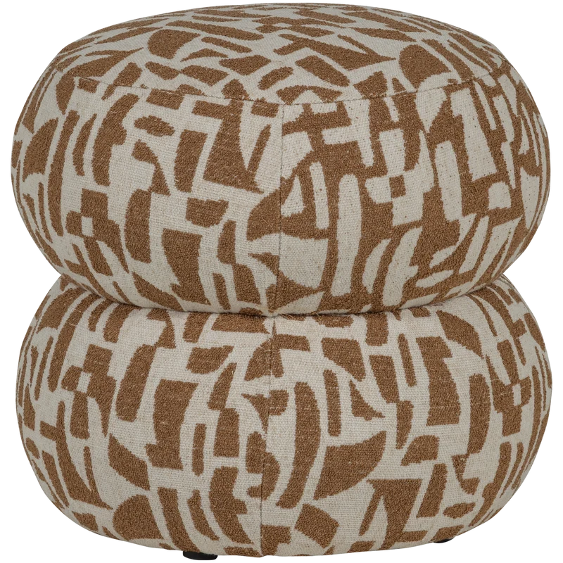 Anic Pouf mit grafischem Muster, braun