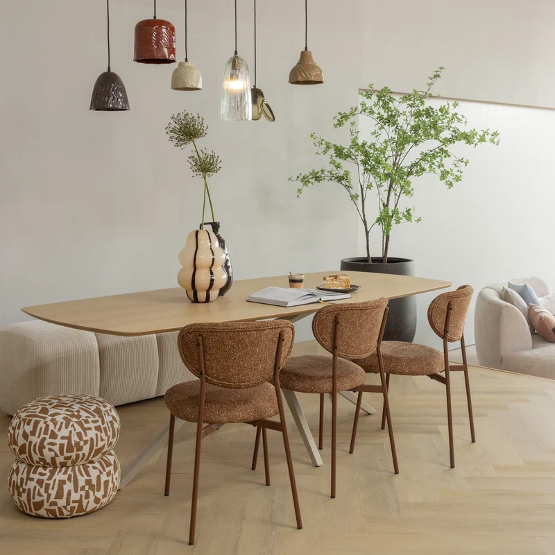 Anic Pouf mit grafischem Muster, braun