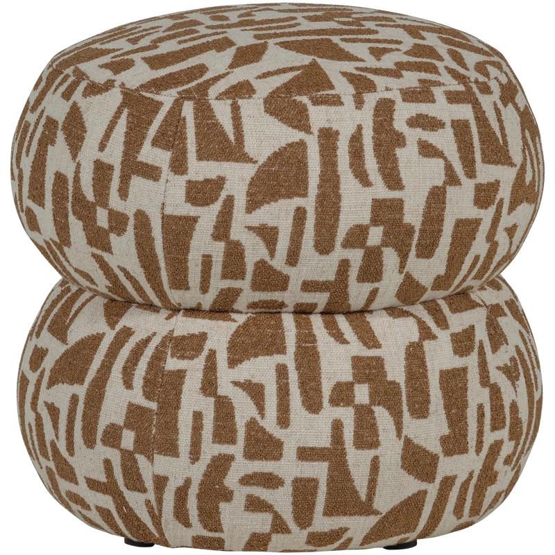 Anic Pouf mit grafischem Muster, braun