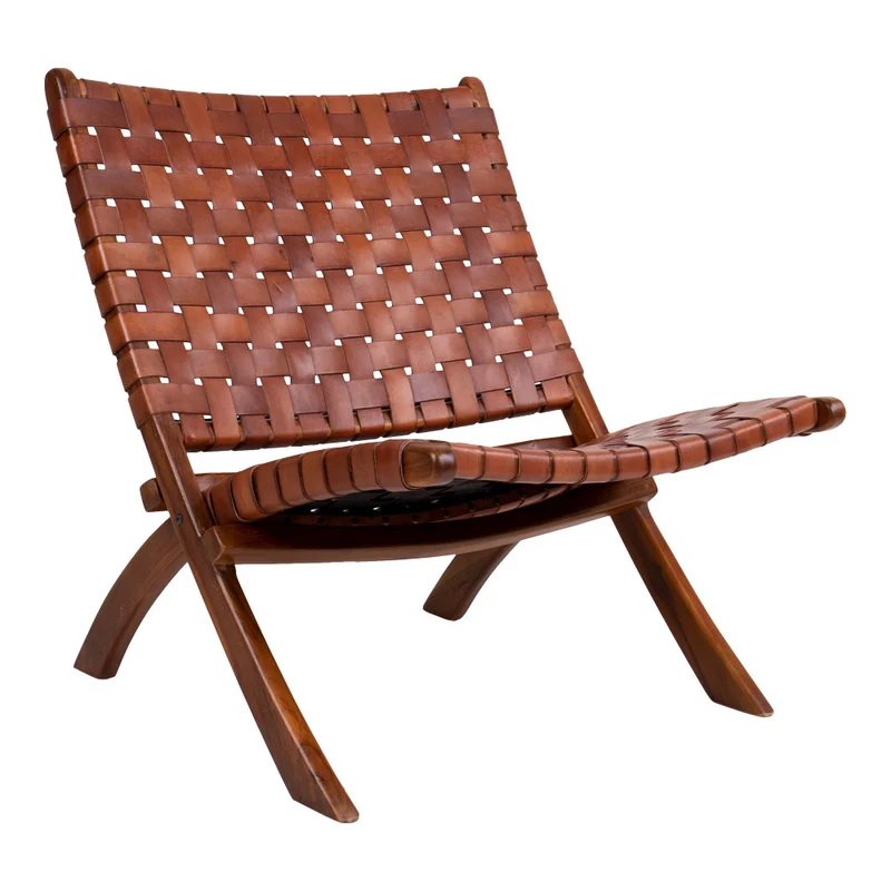 Lounge Leder Klapp-Stuhl ANO braun