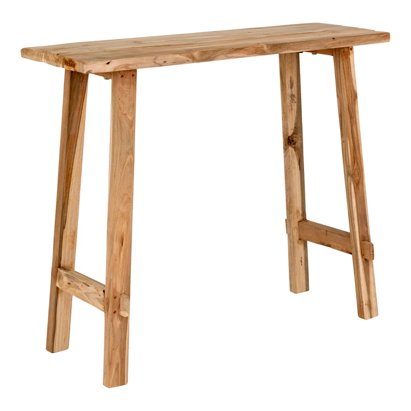 Massivholz Konsolentisch NIRONA 90cm recyceltes Teakholz Konsole