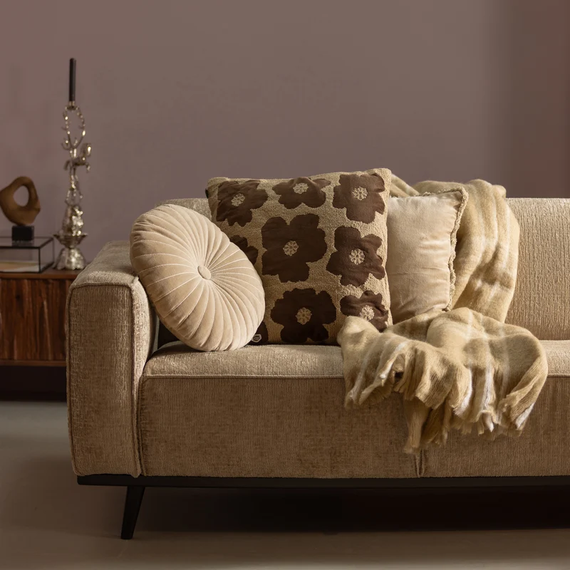 Statement 3-sitzer 230 cm structure velvet wheatfield