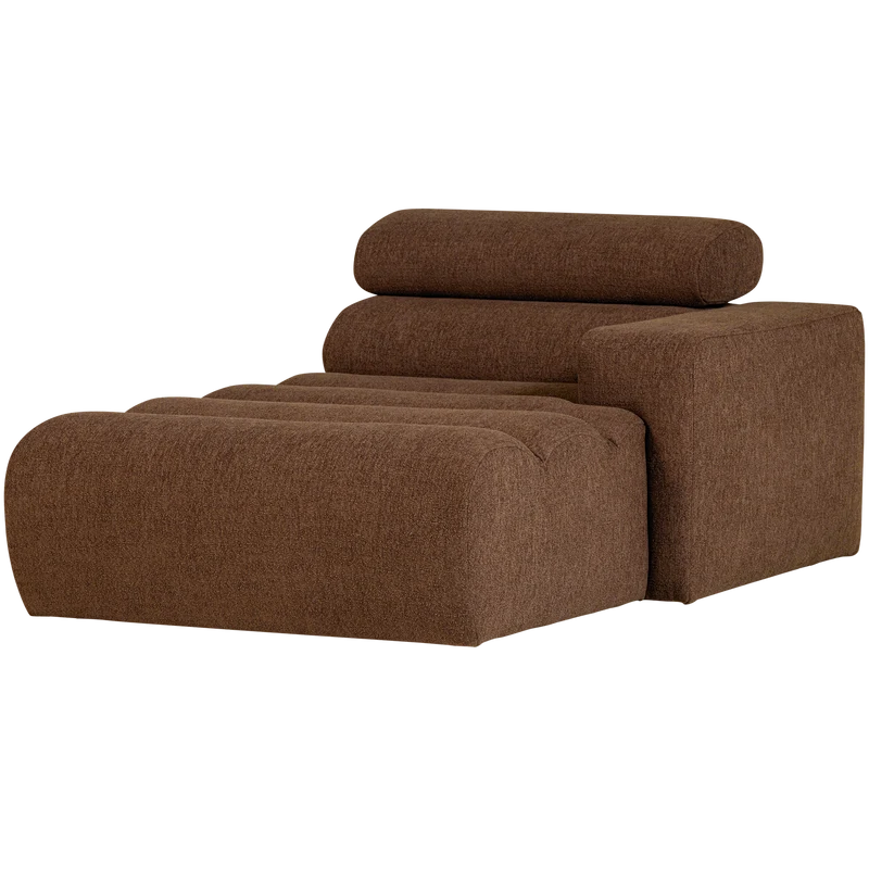 Novi Chaiselongue Element Arm rechts Bouclé Mokkabraun