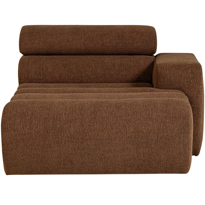 Novi Chaiselongue Element Arm rechts Bouclé Mokkabraun