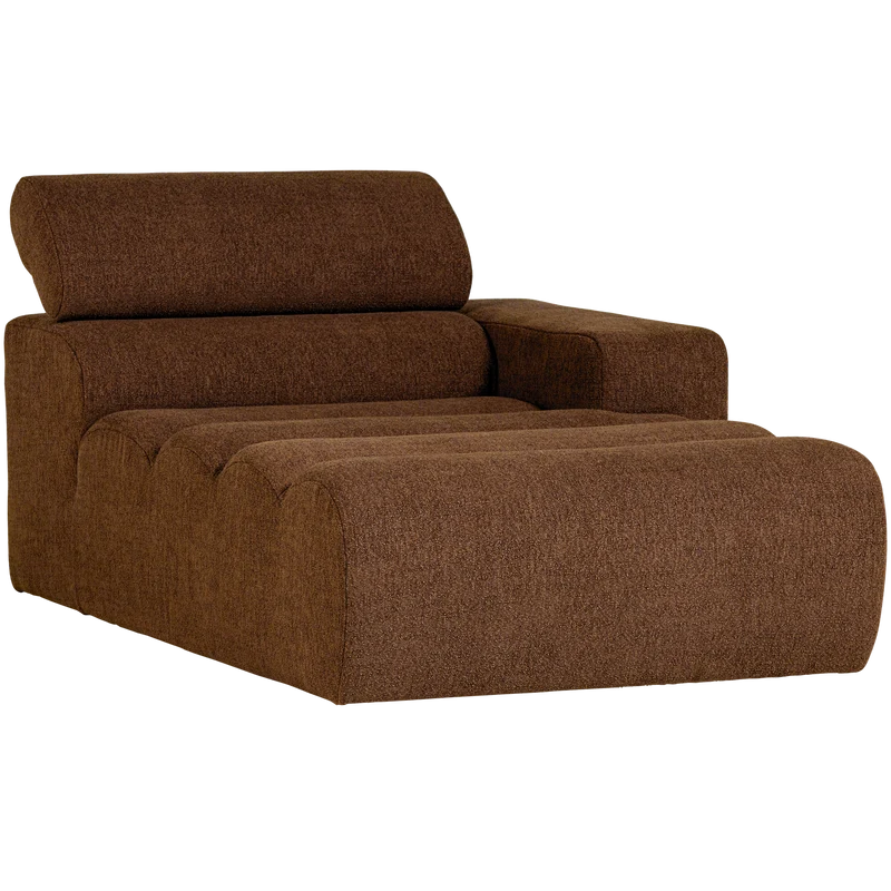 Novi Chaiselongue Element Arm rechts Bouclé Mokkabraun