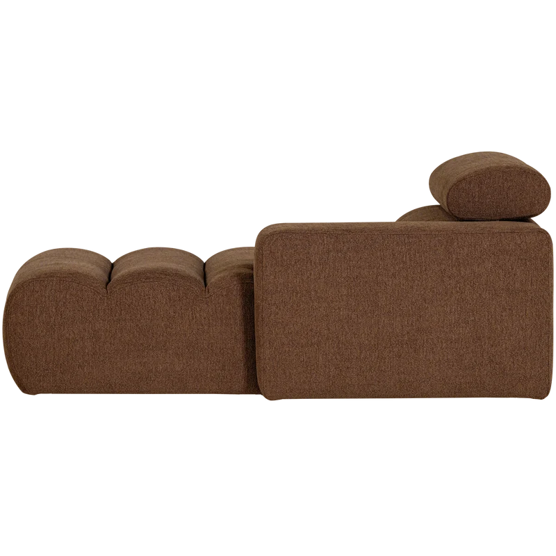 Novi Chaiselongue Element Arm rechts Bouclé Mokkabraun